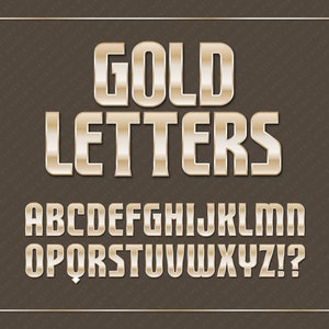 Gold Alphabet - PNG Letters -Transparent Background - Commercial Use - Instant Download - Metallic Letters - Gold Letters - Golden, Gold Png