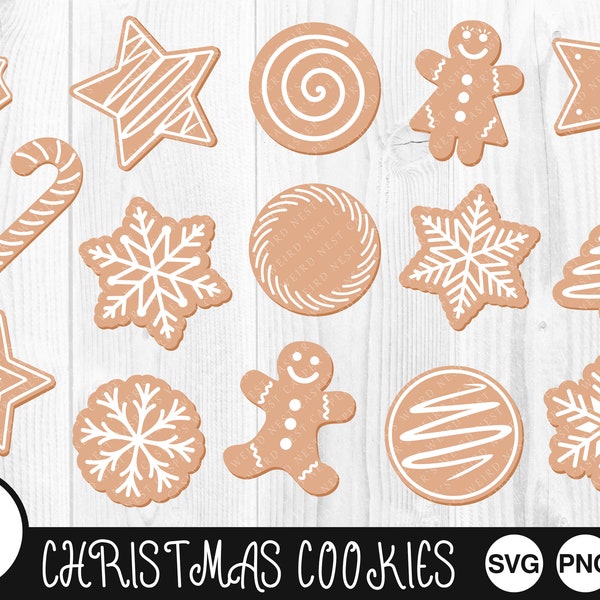Christmas Cookies - SVG, PNG, JPG - Digital Cut File, Commercial Use, Instant Download, Ready to Cut, Files for Cricut, Gingerbread Cookies