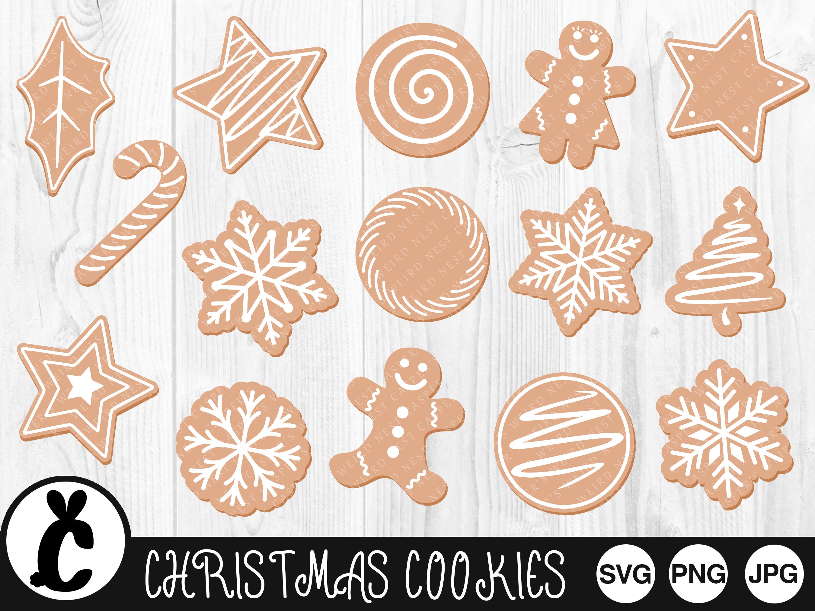 Christmas Cookies SVG PNG JPG Digital Cut File - Etsy