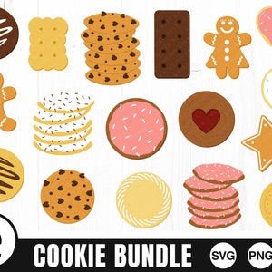 Cookie Bundle - SVG, PNG, JPG - Digital Cut Datei, kommerzielle Nutzung, Sofortiger Download, bereit zum Schneiden, Dateien für Cricut, Cookie geschnitten