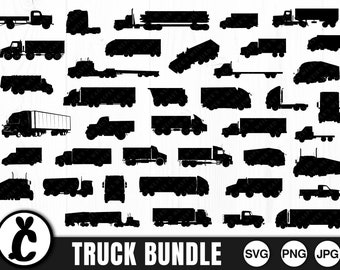 Truck Bundle - SVG, PNG, JPG, Commercial Use, Instant Download, Digital Cut File, Heavy Goods Vehicle, Pickup Truck, Truck Svg, Cutting File