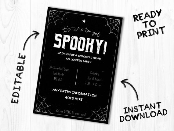 Printable Halloween Party Invitation Personalized Invite - Etsy