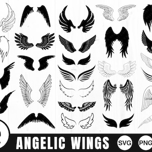 Angel Wings - SVG, PNG, JPG - Commercial Use, Angel wing svg, Files for Cricut, Ready to Cut, Wings Svg, Angel Svg, Angel Cut File, Xmas,cut
