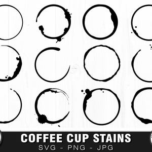 Coffee Stains - SVG, PNG, JPG - Digital Cut Files, Commercial Use, Instant Download, Transparent Background, Coffee Svg, Coffee Ring, Vector