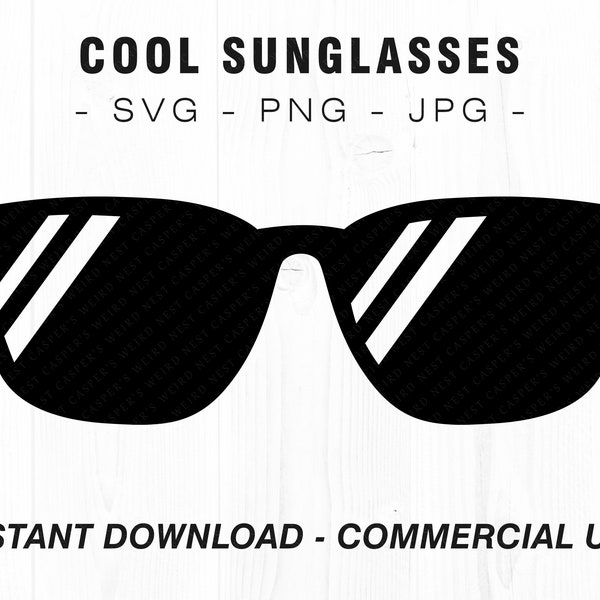 Cool Sunglasses, SVG, PNG, JPG, Commercial Use, Digital Cut Files, Transparent Background, Instant Download, Sunglasses svg, Summer svg