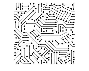 ☺︎ Seamless Circuit Board Pattern 2: Transparent Background