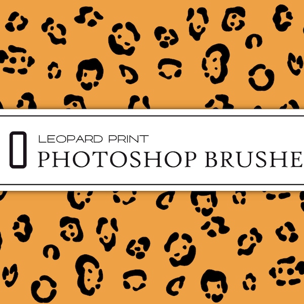 20 Leopard Print Photoshop Brushes - Commercial Use - Instant Download - ABR files - Jaguar Pattern Brush Set, Safari Animal Photoshop Brush