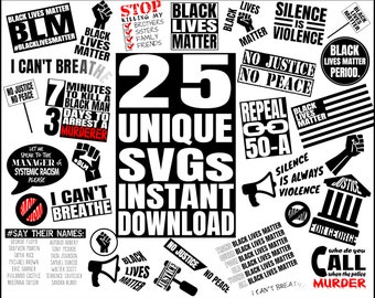 Black Lives Matter - SVG, PNG, Digital Cut File - Instant Download, Commercial Use, BLM Svg Pack, File for Cricut, Silhouette, Ready to Cut