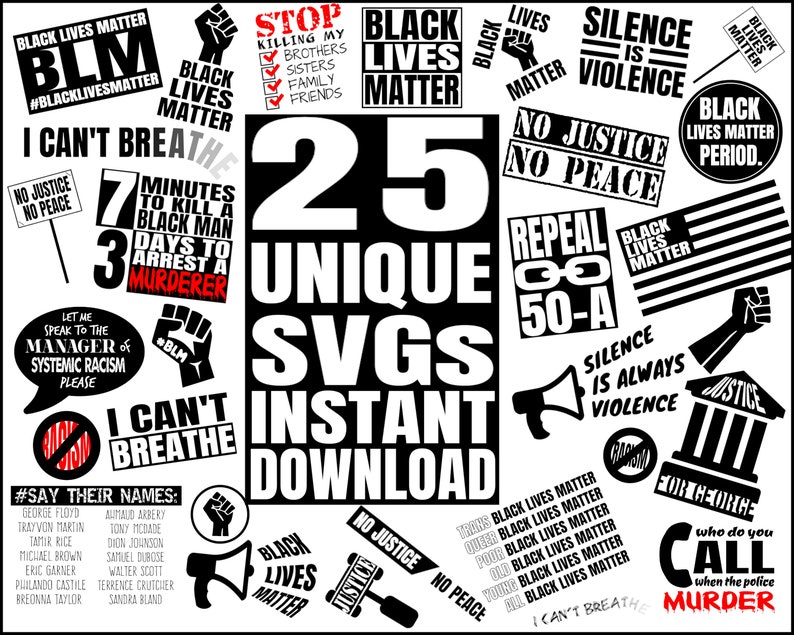 Download Black Lives Matter essential bundle 1 svg png digital cut | Etsy