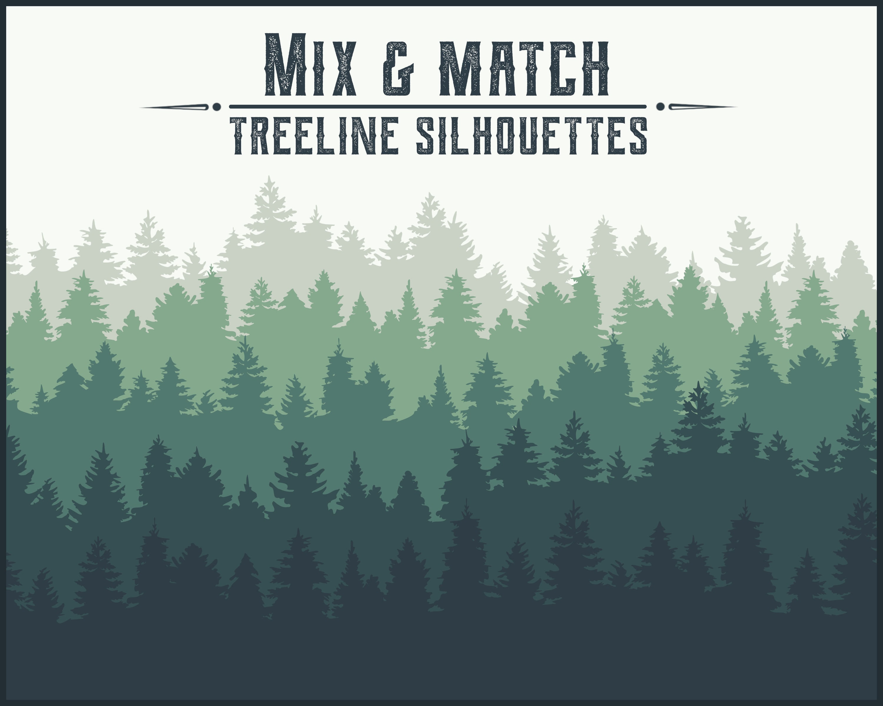 5 Unique Treeline Silhouettes SVG PNG JPG Transparent Background Commercial  Use Instant Download Tree Line Svg, Forest Background 
