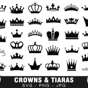 Crowns, Tiaras Bundle - SVG, PNG, JPG - Commercial Use, Instant Download, Digital Cut file, File for Cricut, Silhouette Studio, Queen, King