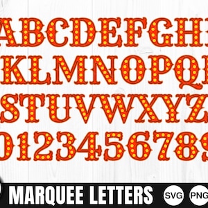 Marquee Letters - SVG, PNG, JPG, Commercial Use, Instant Download, Marquee Number, Marquee Alphabet, Png Alphabet, Svg Alphabet, Png Letters