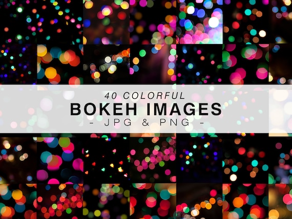 Colorful Bokeh Overlay Image Bundle – PNG & JPG, Commercial Use (Instant Download)