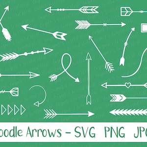 Pijlenbundel, SVG, PNG, JPG, Digitaal snijbestand, Commercieel gebruik, Instant Download, Leuke pijl, Handgetekend, Pijl Clipart, Cricut Pijl, Krijt