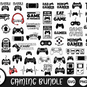 Gamer Bundle - SVG, PNG - Digital Cut File, kommerzielle Nutzung, Sofortiger Download, Gamer SVG, Gamer Schnittdatei, Gaming SVG, bereit zum Schneiden, Pixel