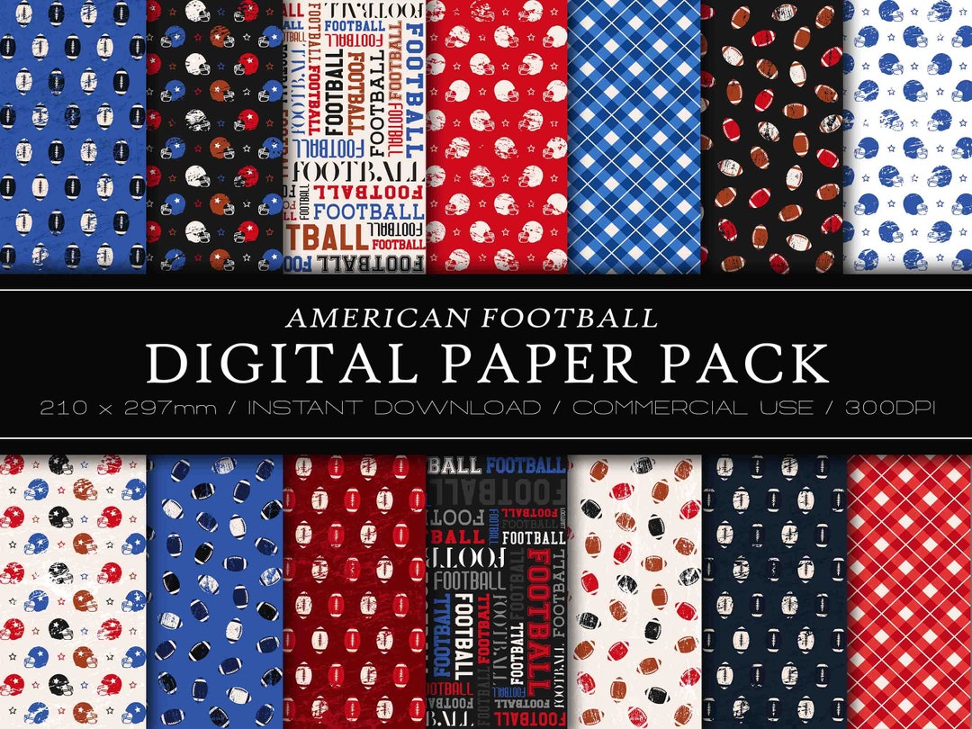 American Football - Seamless Pattern, JPG, PNG, Commercial Use, Digital ...