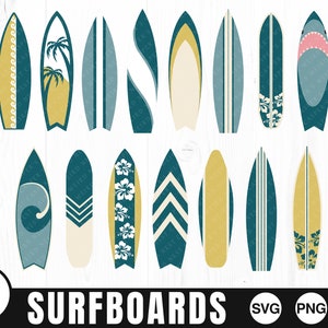 Surfboard Bundle - SVG, PNG, JPG - Digital Cut Files, Commercial Use, Instant Download, Files for Cricut, Surf Board, Surfboard Cut File