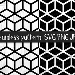 Seamless Cube Pattern, SVG, PNG, Cut File, Commercial Use, Instant Download, Ready to Cut, Seamless Pattern, Geometric Cubes, Cube Svg