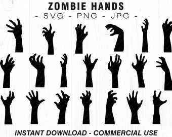 Zombie Hands - SVG, PNG, JPG - Digital Cut File, Commercial Use, Instant Download, Ready to Cut, Files for Cricut, Zombie Fingers Cut file