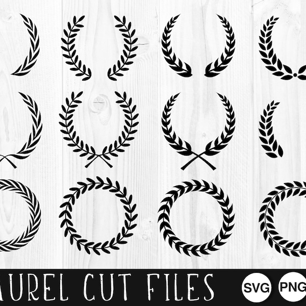 Laurel Wreaths, SVG, PNG, JPG, Digital Cut File, Commercial Use, Instant Download, Laurel Bundle, Laurel Border, Grass Svg, Laurel Cut File