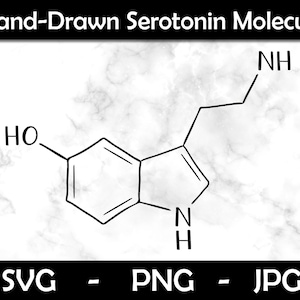 Hand drawn Serotonin, happiness molecule, SVG, PNG, JPG, Digital Cut File, Instant Download, Commercial Use, Serotonin clipart,Serotonin Svg