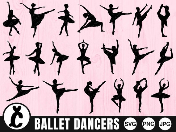 Ballet Poses Bundle SVG, PNG, JPG Commercial Use, Instant Download,  Transparent Background, Ballerina, Ballerina Cut File, Dancer Svg - Etsy