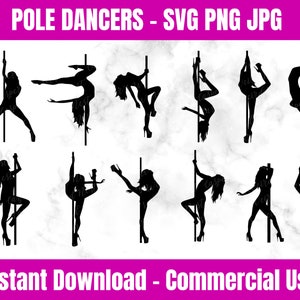 Pole dancer bundle - SVG PNG JPG - Transparent Background - Commercial Use - Instant Download - Files for Cricut - Dancer / Stripper svg
