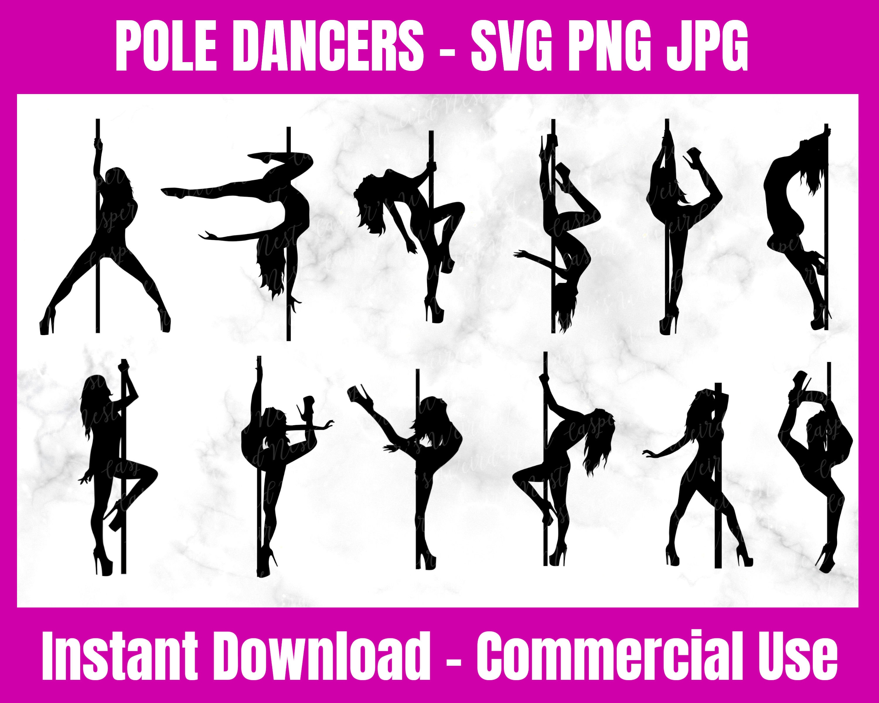 Pole dancer bundle SVG PNG JPG Transparent Background | Etsy