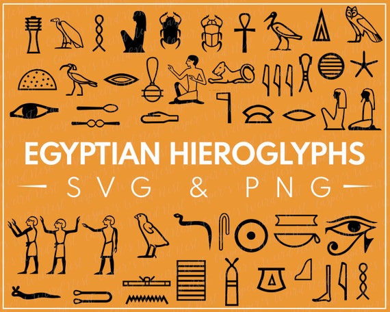 Egyptian Hieroglyphs SVG & PNG Bundle Digital Cut Files - Etsy UK