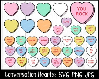 Layered Conversation Hearts with Blanks, SVG, PNG, JPG, digital cut file, Commercial Use, Instant Download, Transparent Background