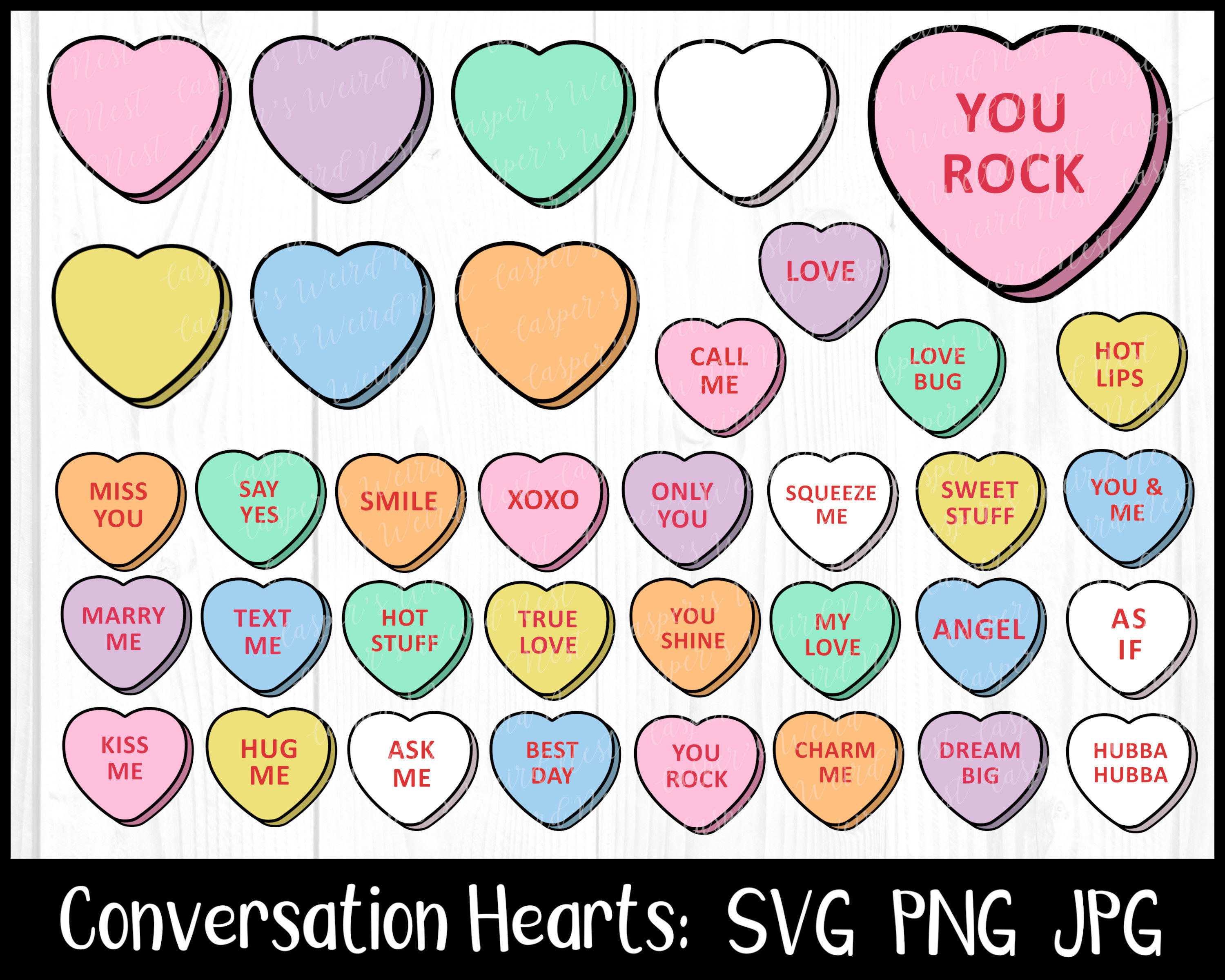 Glass Cover- Candy Conversation Hearts – Switchables