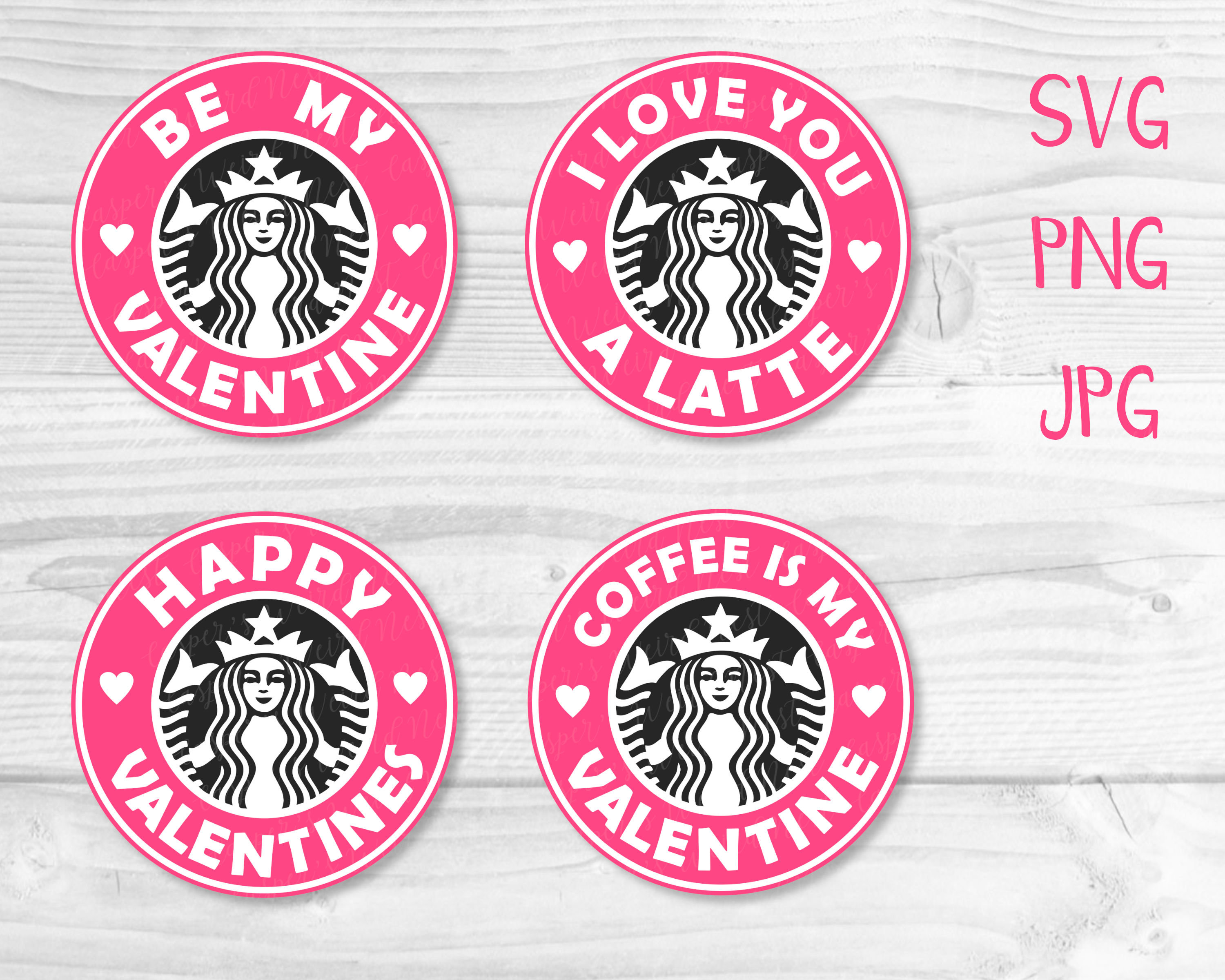 Layered Valentines Day Starbucks Logos SVG PNG JPG Etsy