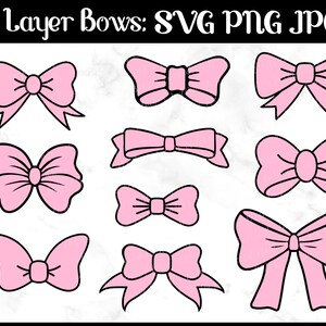 Fiocco per capelli / Bowties Clipart Bundle - File di taglio digitale SVG, PNG, JPG - Download immediato - Uso commerciale ok - File per Cricut / Silhouette