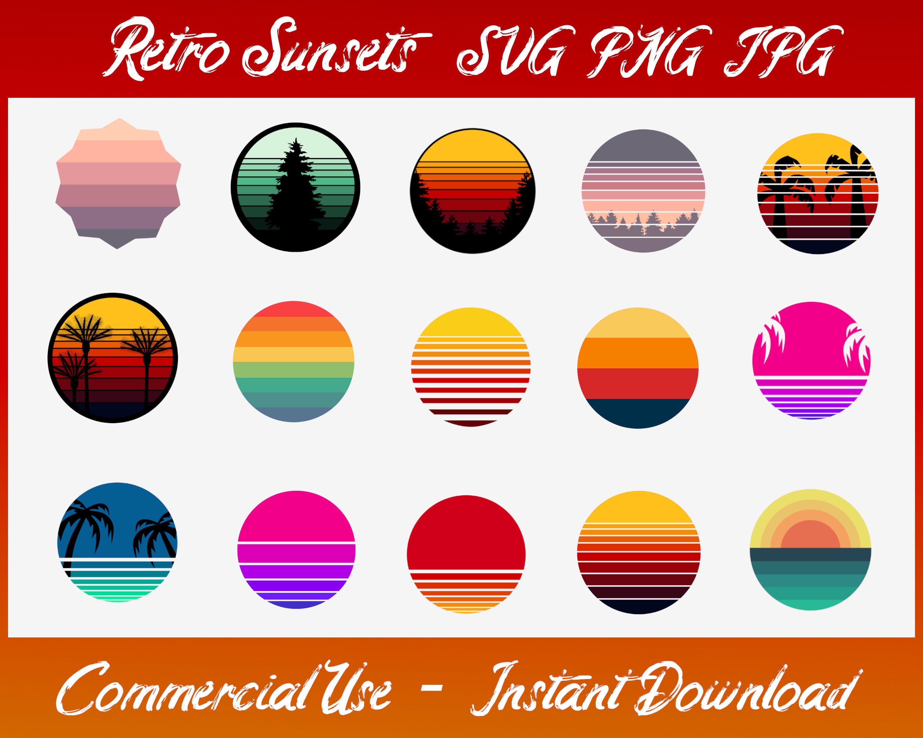 Gói hình ảnh Retro Sunset Circle đem đến cho bạn phiên bản Retro đầy sang trọng và tươi sáng. Với những gam màu ấm áp và thiết kế cổ điển, bộ sưu tập này là sự kết hợp hoàn hảo của sự nổi bật và lấy cảm hứng từ những kỷ niệm đẹp. Hãy khám phá gói hình ảnh Retro Sunset Circle và trang trí hình ảnh của bạn với vẻ đẹp đầy tinh tế này!