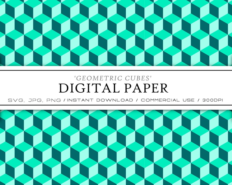 Cube Pattern, SVG, PNG, JPG Digital Cut File, Commercial Use, Instant ...