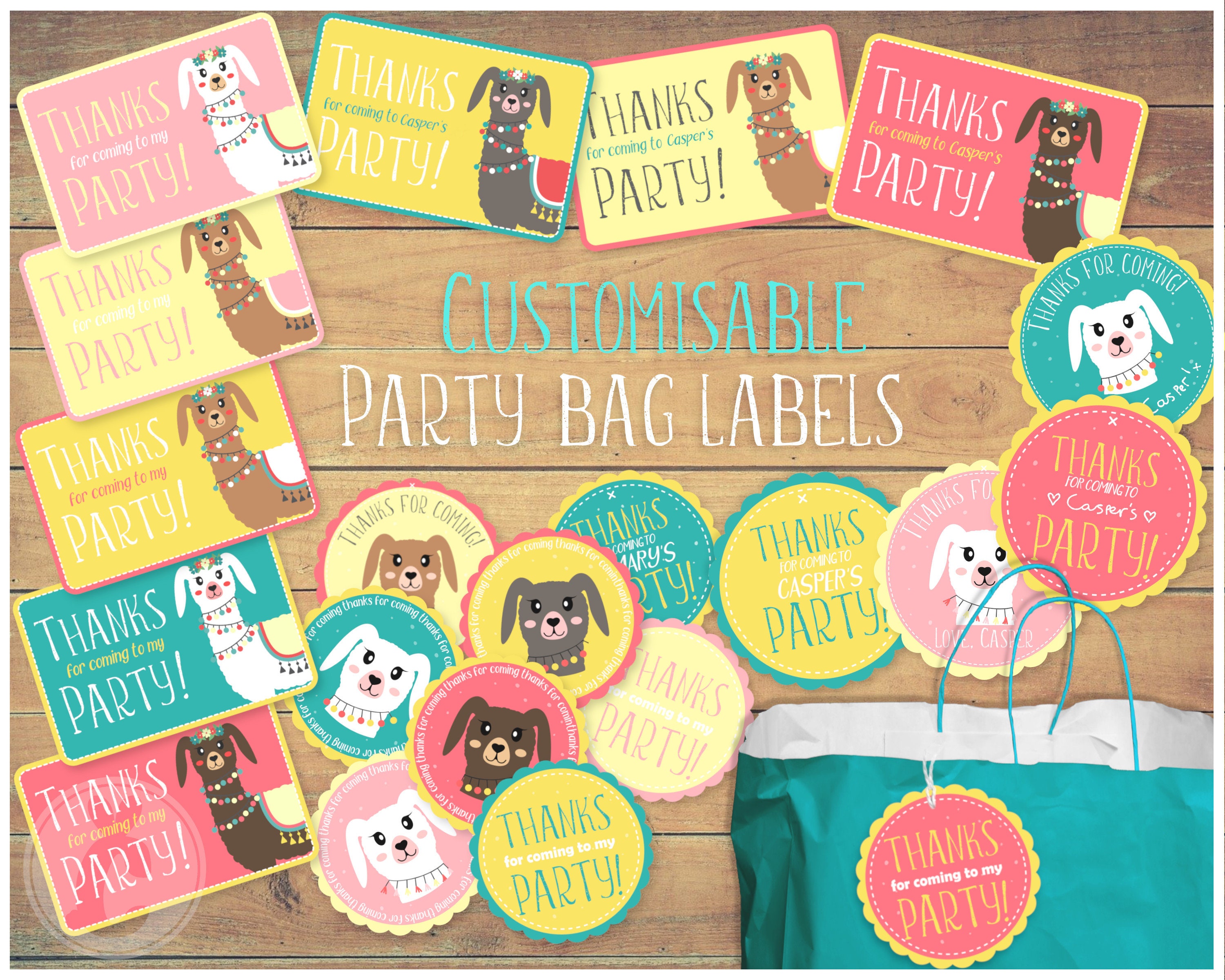 Printable Llama Themed Party Megapack Customisable | Etsy