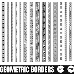 幾何学的な境界線、SVG、PNG、JPG、デジタル カット ファイル、商用利用、即時ダウンロード、ライン SVG、境界線、SVG バンドル、カット ファイル、シルエット