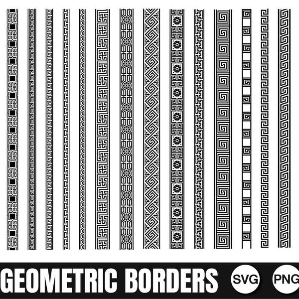 Geometric Border, SVG, PNG, JPG, Digital Cut File, Commercial Use, Instant Download, Line Svg, Border Line, Svg Bundle, Cut File, Silhouette