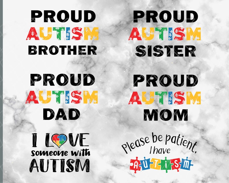 Autism Awareness Bundle SVG, PNG, JPG Digital Cut File, Instant Download, Commercial Use, Autism Quote, Autism Logo, Jigsaw, Aspergers image 5
