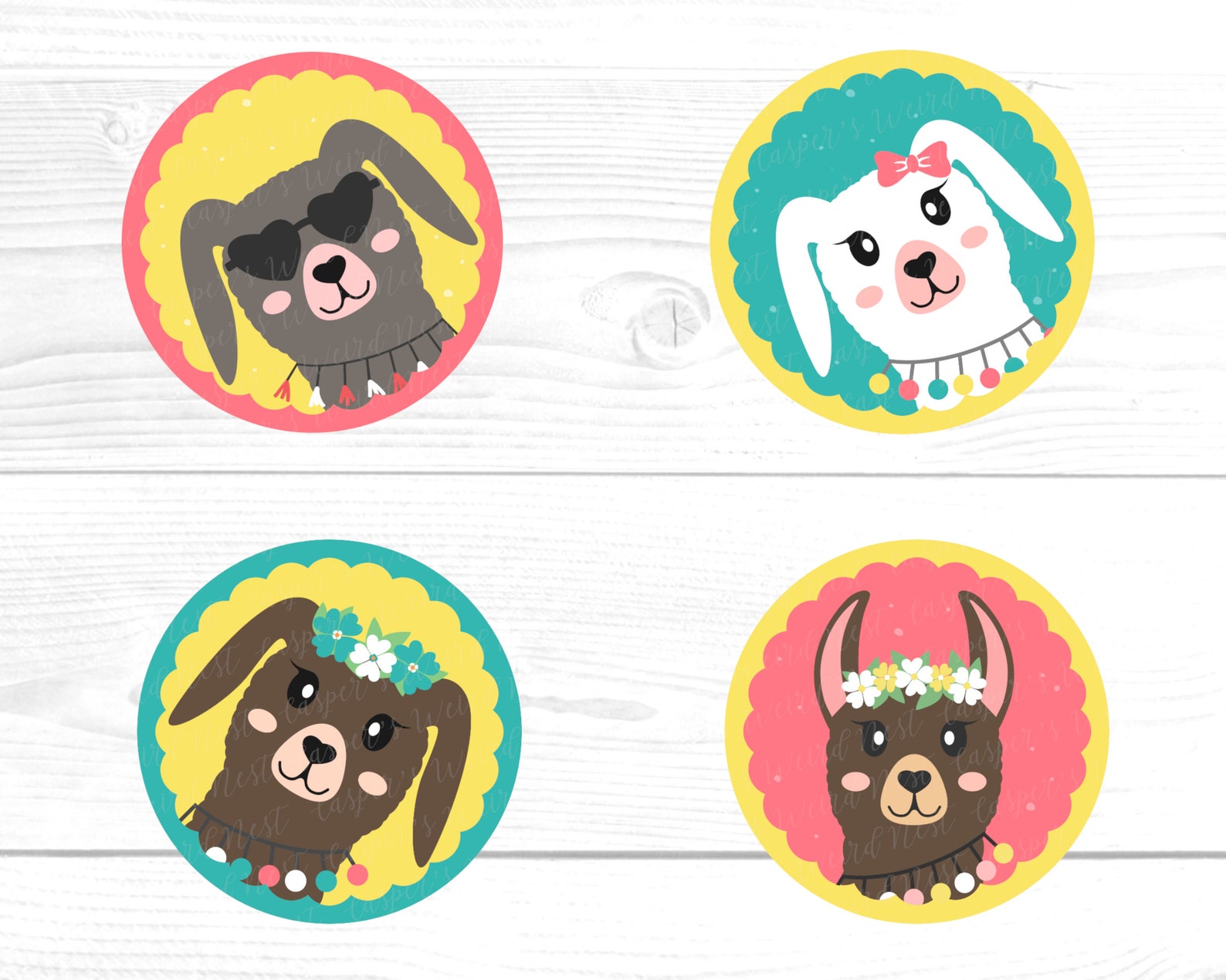 Printable Llama Cupcake Toppers Llama Birthday Party | Etsy