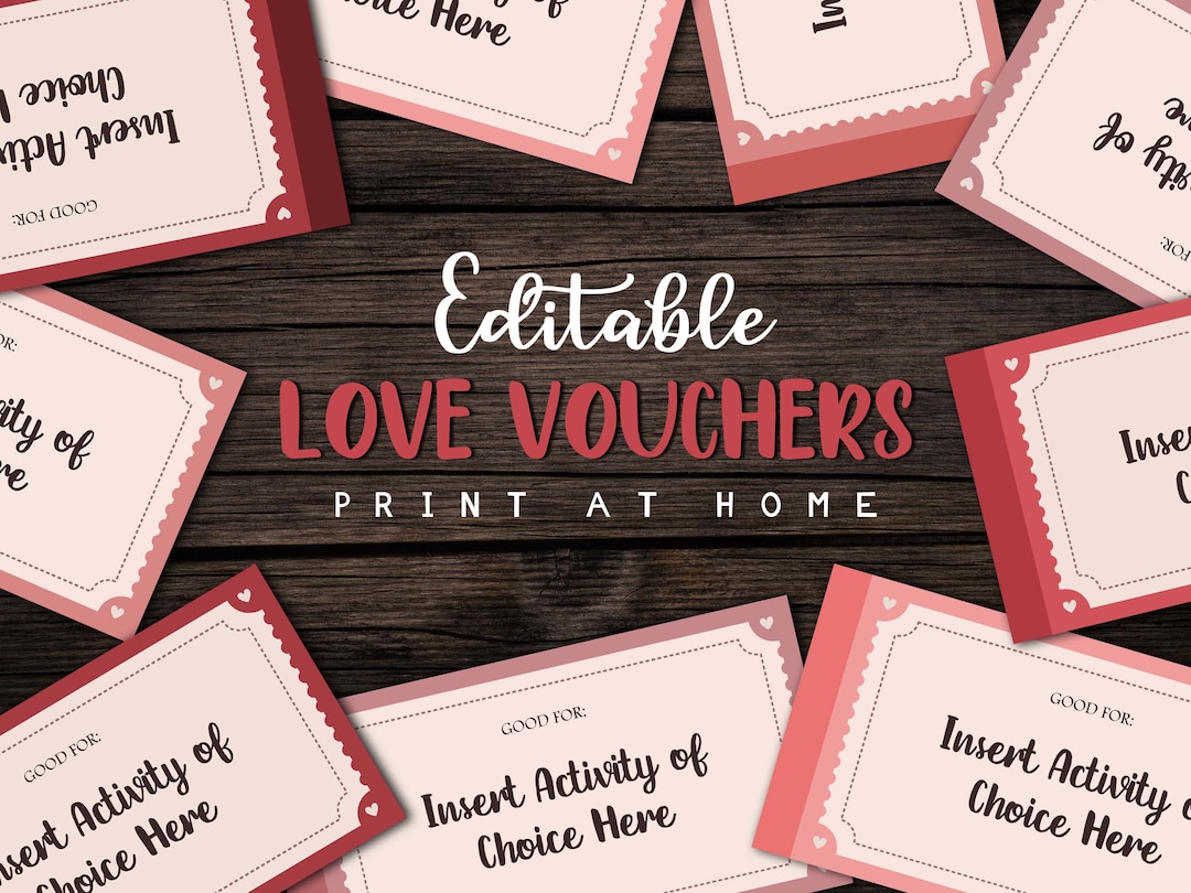 Printable Love Coupons, Girlfriend Gift, Boyfriend Gift, Print at Home ...