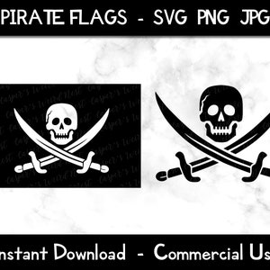 Pirate Flag, SVG, PNG, JPG, Digital Cut File, Instant Download, Commercial Use, Digital Download, Files for Cricut, Ready to Cut, Flag