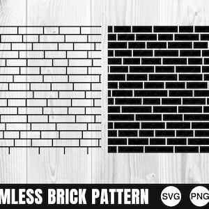 Seamless Brick Pattern Bundle - SVG, PNG, JPG - Digital Paper Pack, Digital Cut File, Commercial Use, Instant Download, Seamless Pattern