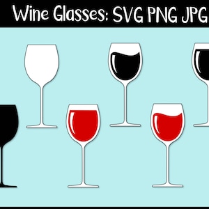 ワイングラス - SVG、PNG、JPG、デジタルカットファイル - 即時ダウンロード、商用利用 - Cricut、シルエット、ワイングラス svg、ワイングラス