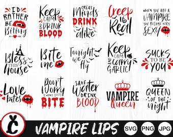 Vampire Bundle - SVG, PNG, JPG, Digital Cut File, Ready to Cut, File for Cricut, Halloween Svg Bundle, Vampire Svg, Vampire Quote, Blood Svg