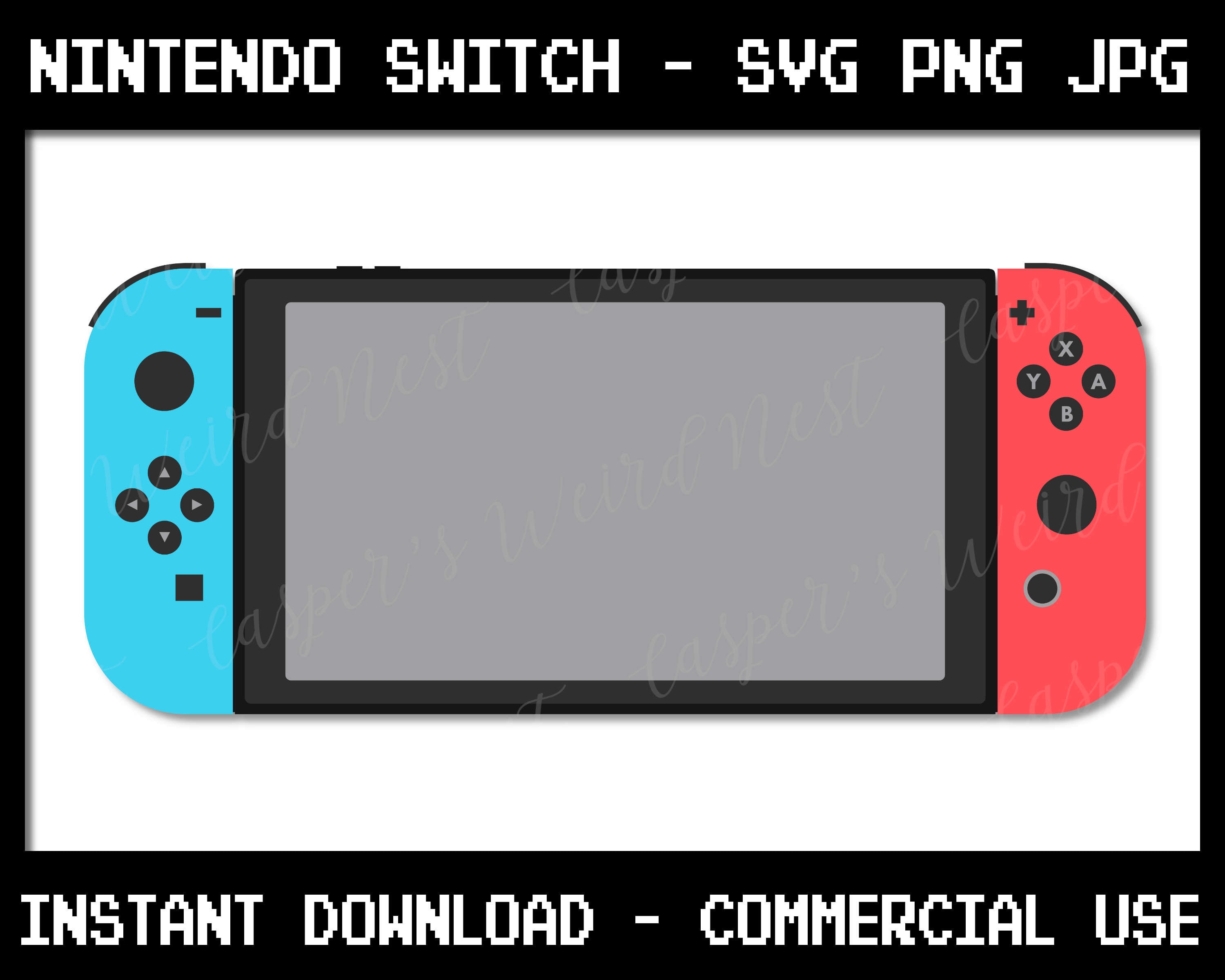 Nintendo switch SVG PNG JPG digital cut files instant Etsy