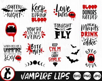 Vampire Quotes - SVG, PNG, JPG - Digital Cut File, Ready to Cut, File for Cricut, Halloween Cut File, Vampire Svg, Vampiress, Mug Svg