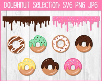 Layered Doughnut / Donut Bundle - SVG, PNG, JPG - Digital Cut Vector Files, Commercial Use, Instant Download, Files for Cricut / Silhouette