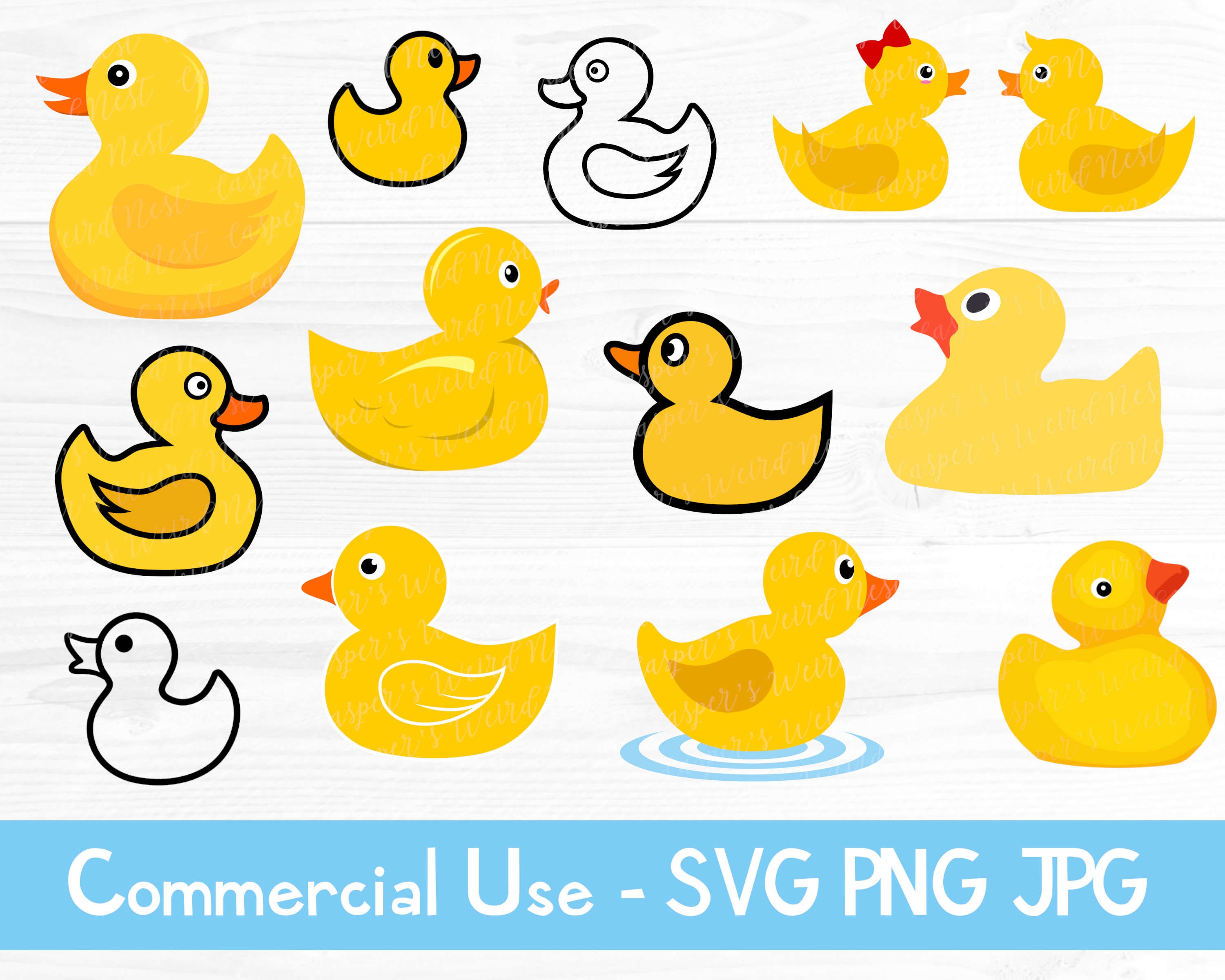 Rubber Duckies Bundle SVG PNG JPG Commercial Use Etsy Canada