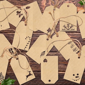 Weihnachten Geschenkanhänger Vorlagen - SVG, PNG, JPG - Kommerzielle Nutzung, Sofortiger Download, Bereit zum Schneiden, Geschenkanhänger SVG